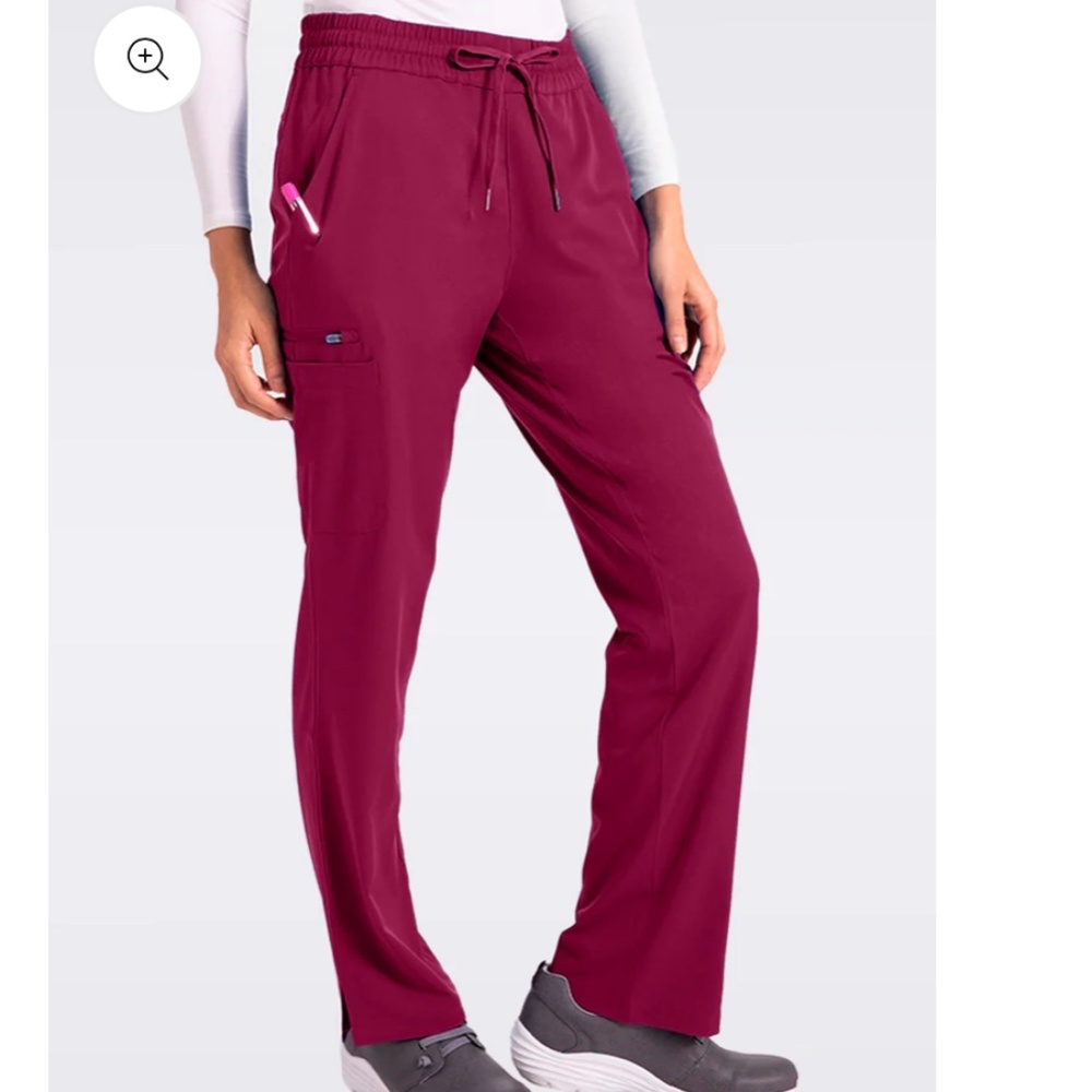 Moxie Scrubs Straight Leg Maroon Pants